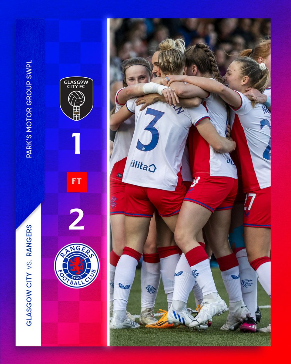 A HUGE THREE POINTS.

😍 Come on Rangers.

Glasgow City 1-2 Rangers