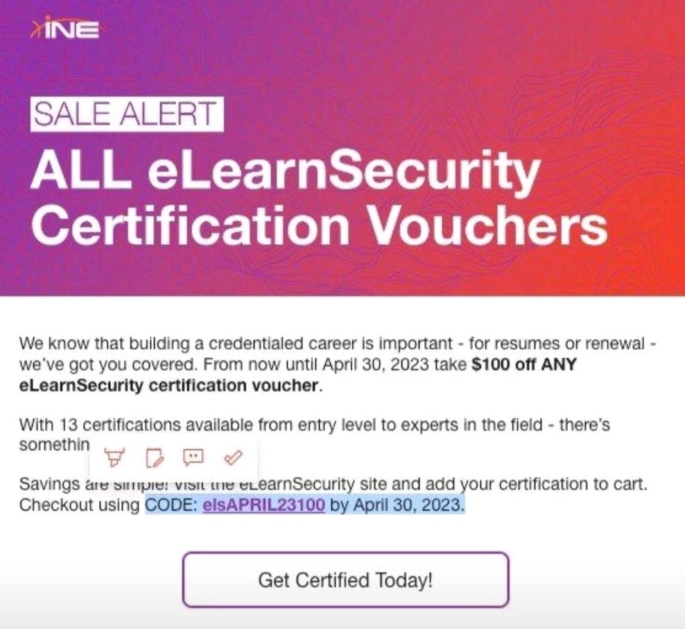 MrTaherAmine's tweet image. #eLearnSecurity Certifications Voucher 🎊
@eLearnSecurity @ine
#CyberSecurity #InfoSec #Hacking #Security