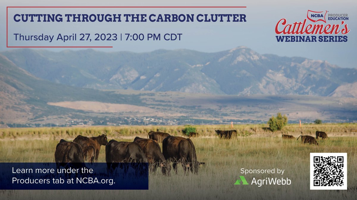 Who's ready to cut through the carbon clutter? 👋 We are too! We're teaming up with <a href="/BeefUSA/">National Cattlemen's Beef Association</a> to discuss carbon opportunities, what's currently in the works, and what you must do to prepare to take advantage. 

Save your seat! 
register.gotowebinar.com/register/88761…