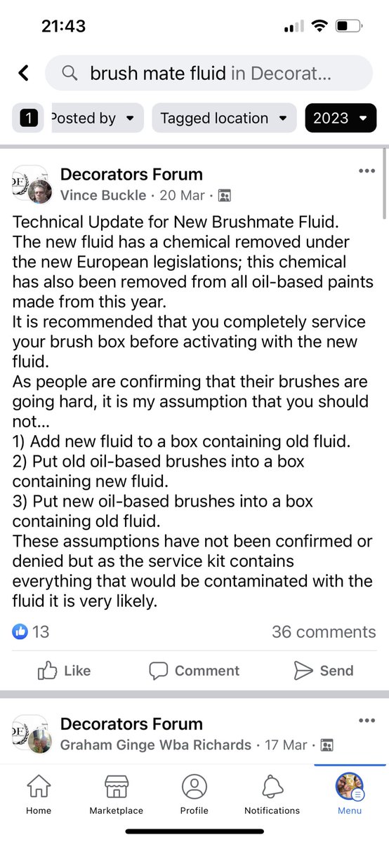 CSDecorating's tweet photo. @decorating_md @WJOConnellSons1 @brush_mate @PurdyPaintTools They have changed the fluid. It’s a recognised issue with decs now. https://t.co/BFNcFGAO0e