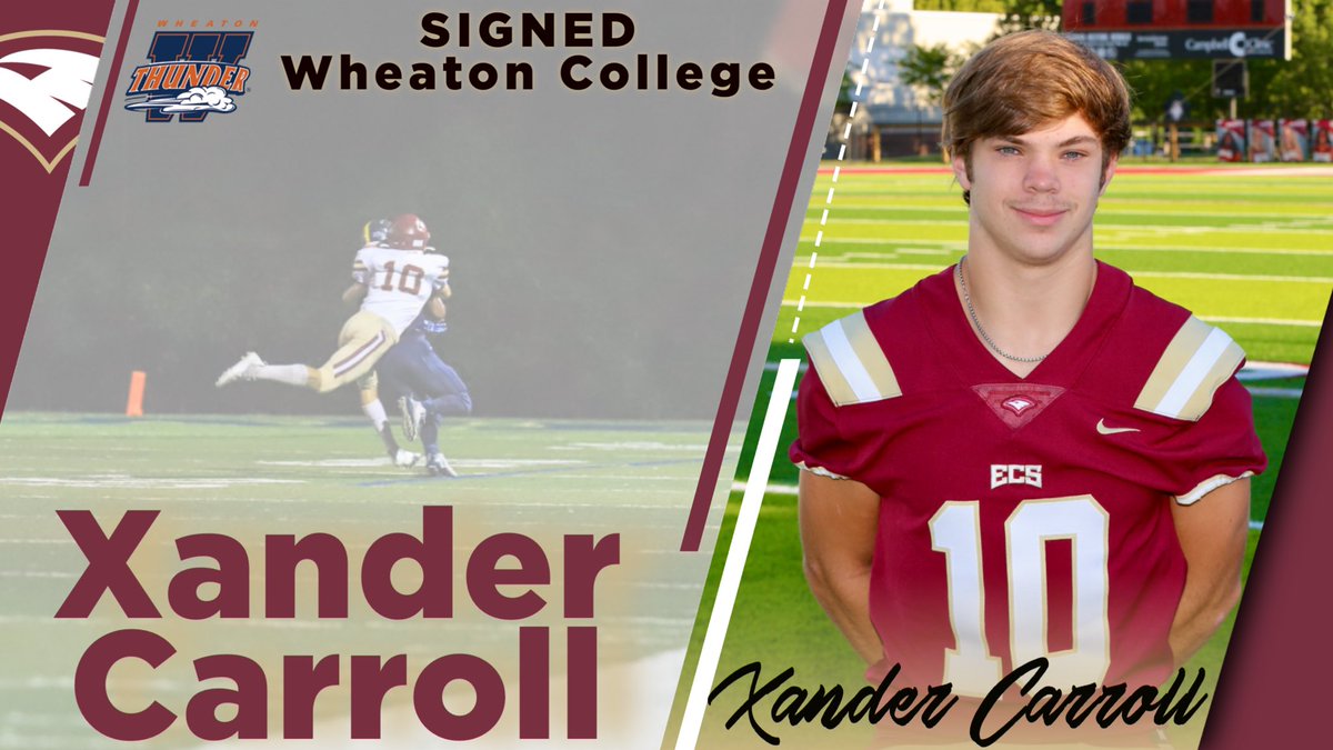 ECSAthletics's tweet photo. Touchdown, Xander Carroll! 🏈🎉Join us in congratulating Xander Carroll on his signing to play football at Wheaton College! We can't wait to see you dominate on the field! #GoEagles
@wheatonfb #LetsRoll #NoRegrets #ForChristandHisKingdom https://t.co/5SGPBfG6HD