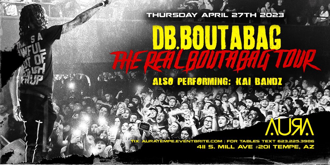AuraTempe's tweet photo. @DbBoutabag April 27th
🎫: AURAtempe.eventbrite.coo https://t.co/GR9MLXxjB4