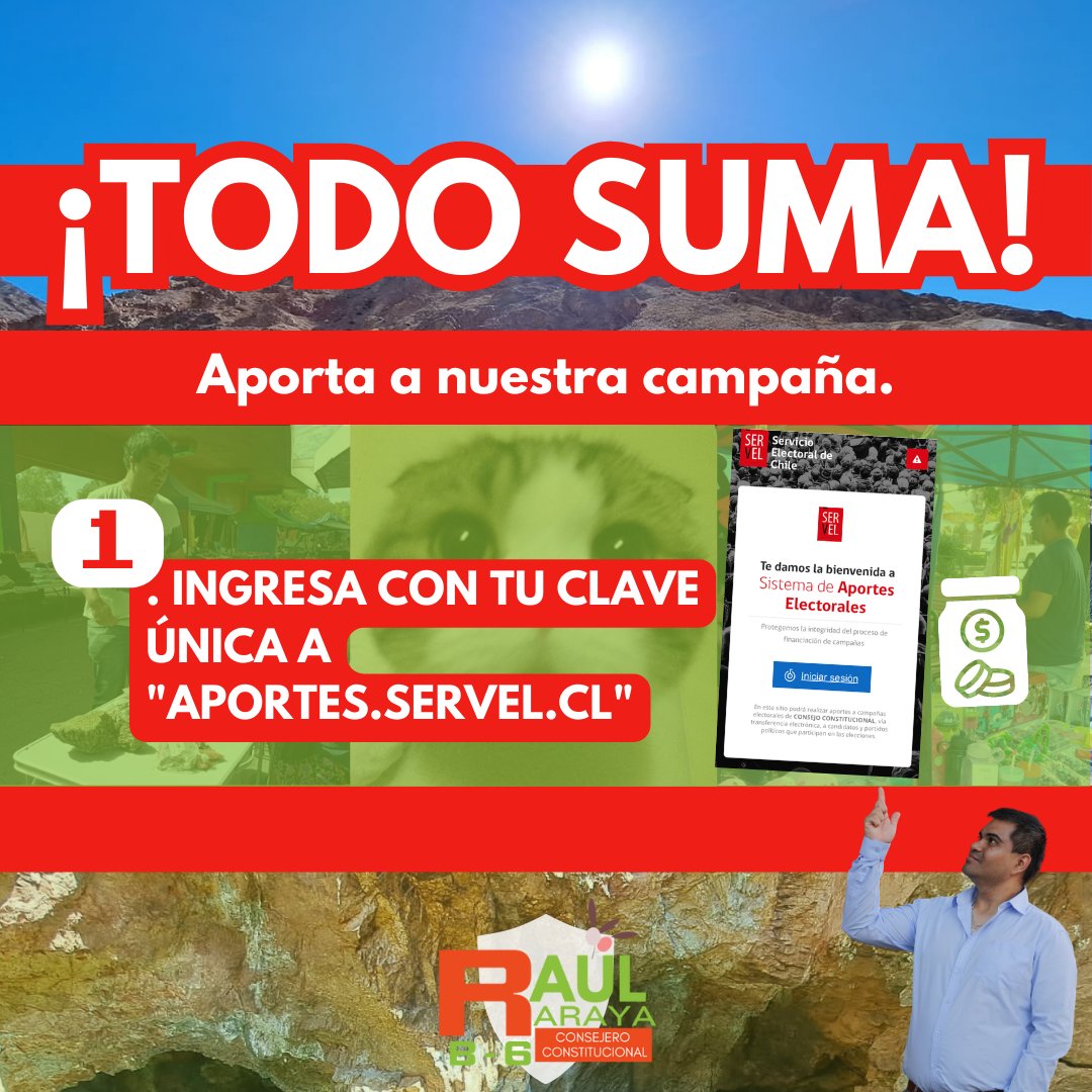 raularayaz's tweet photo. Amigas y amigos:

Los invitamos a colaborar para llegar a más lugares de Atacama con nuestro mensaje de futuro, responsabilidad y unidad.

Si deseas aportar, debes realizarlo siguiendo los pasos indicados con tu clave única. ✨

¡Muchas gracias! ❤️🥰 https://t.co/sTGiTv91v1