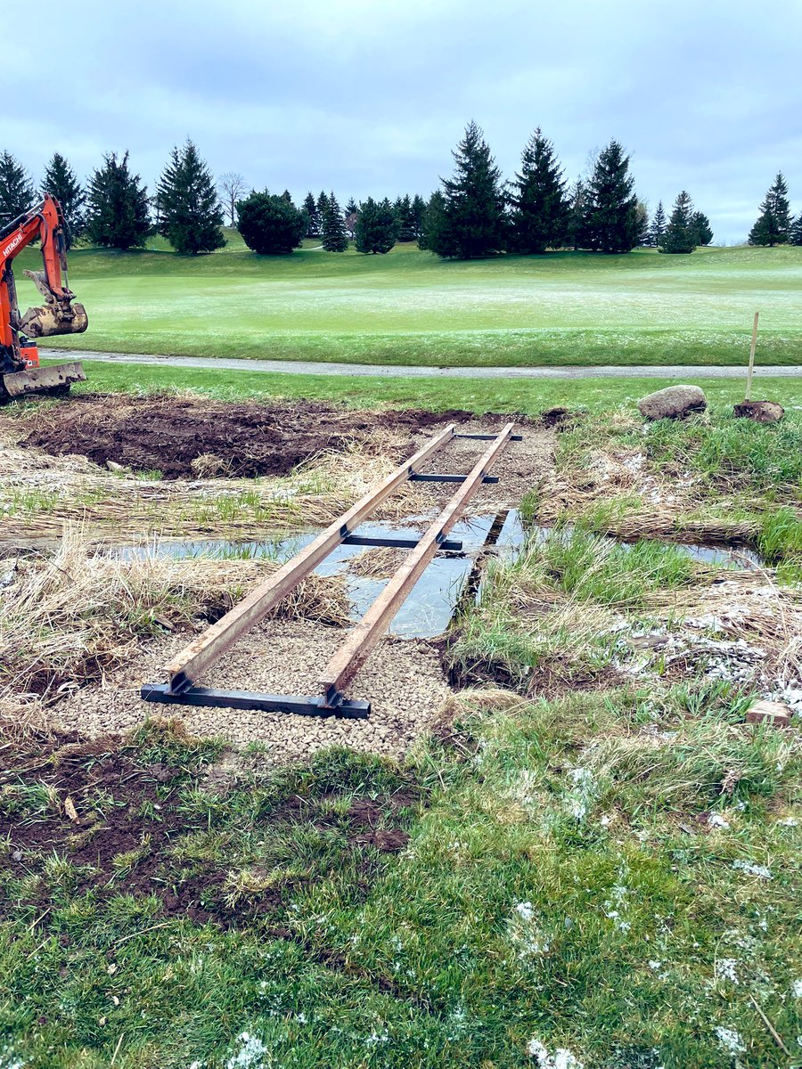 Mike_turfgrass's tweet photo. Rocked out a new walking bridge this morning! Cross it off the to-do list. ✅ #walkingonly #nocarts https://t.co/T2qXsQFtN3