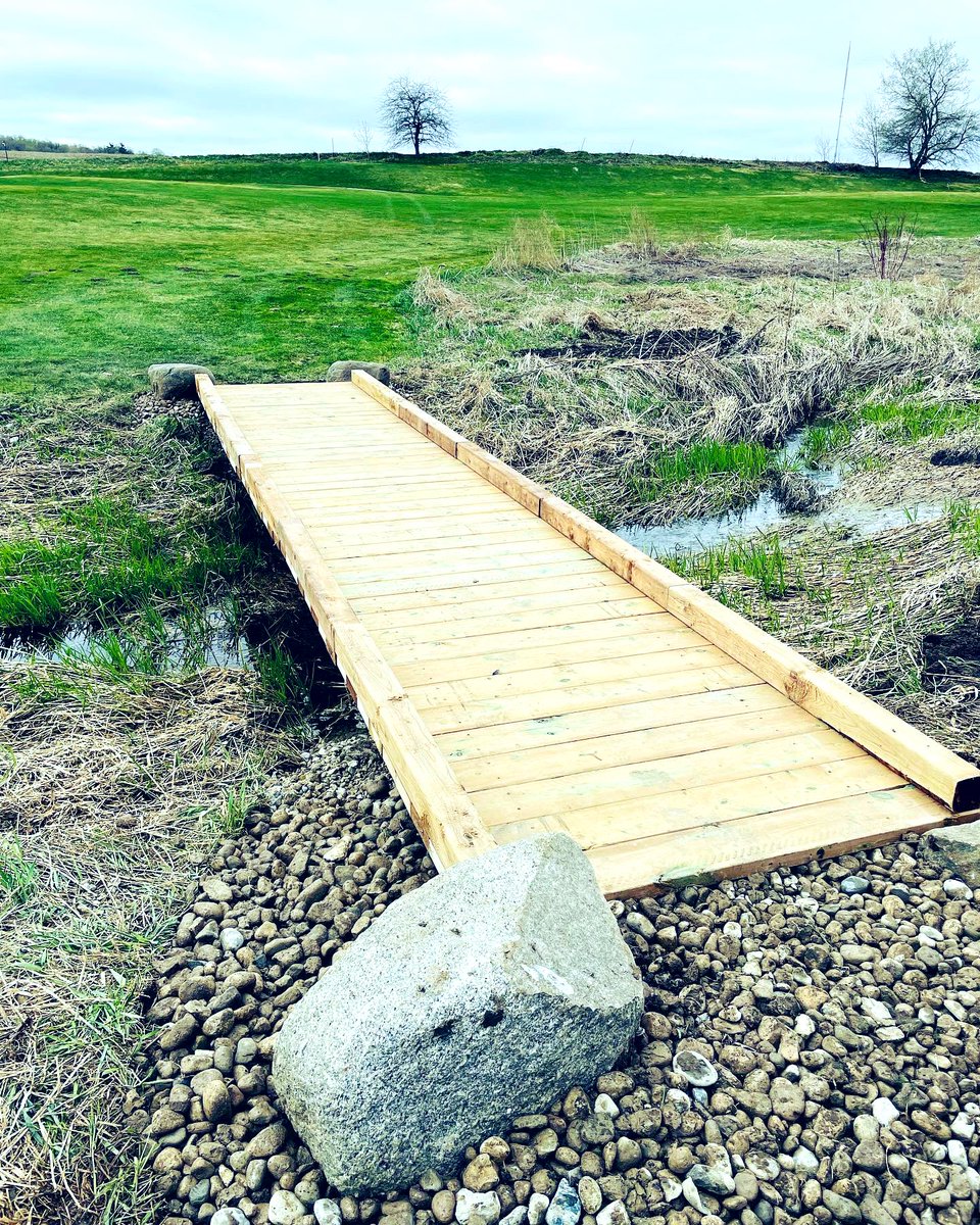 Mike_turfgrass's tweet photo. Rocked out a new walking bridge this morning! Cross it off the to-do list. ✅ #walkingonly #nocarts https://t.co/T2qXsQFtN3