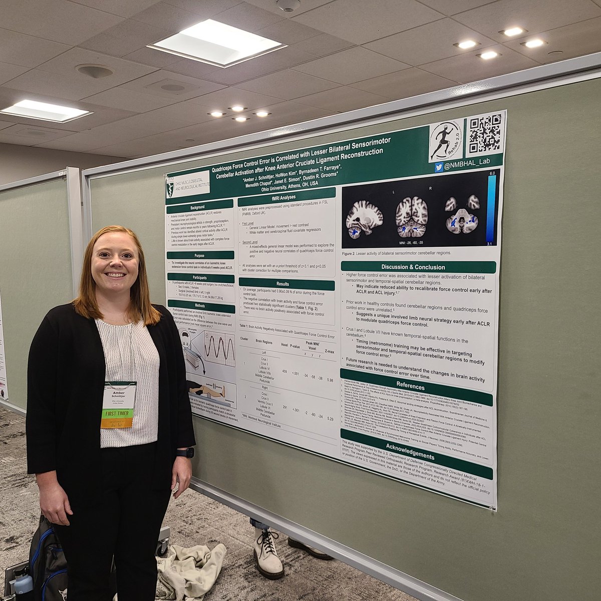 Day 2 @ncm_soc #NCMVIC23 for @NMBHAL_Lab @OMNIohio @OHIOATEdu @OhioU_TBS up now is @amberschnittjer with brain activity associated with force control after #ACL Injury