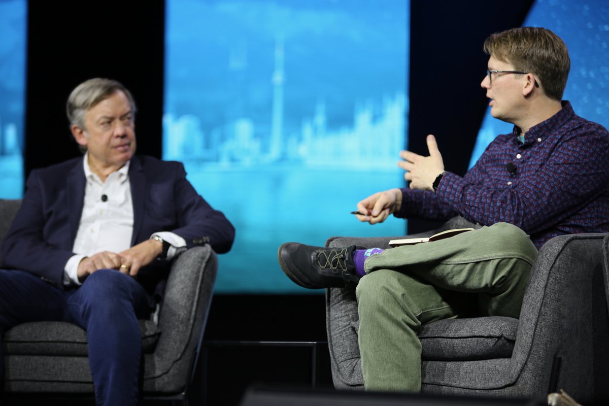 Yesterday at @asugsvsummit, @hankgreen joined @KatieKurtz, Head of Learning at YouTube, and @ASU President @michaelcrow for a panel discussion on 'Accelerating Equity in Higher Education.' The room was filled with excitement as they discussed the launch of Study Hall courses,