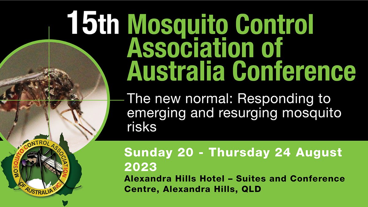 Mozziebites's tweet photo. Need to know about mosquitoes and strategies to manage their emerging and health threats? The 2023 Mosquito Control Association of Australia is the place to be. 20-24 August at Alexandra Hills, QLD https://t.co/x3VqUgGRWg and via @facebook https://t.co/CzcqL1Fzjn #MCAA2023 https://t.co/svotesSBeo