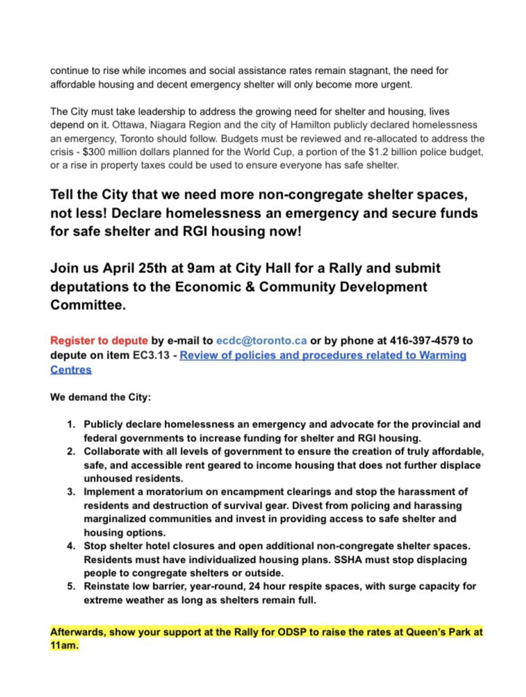 Shelter and Housing Justice Network on Twitter "City Hall must Declare
