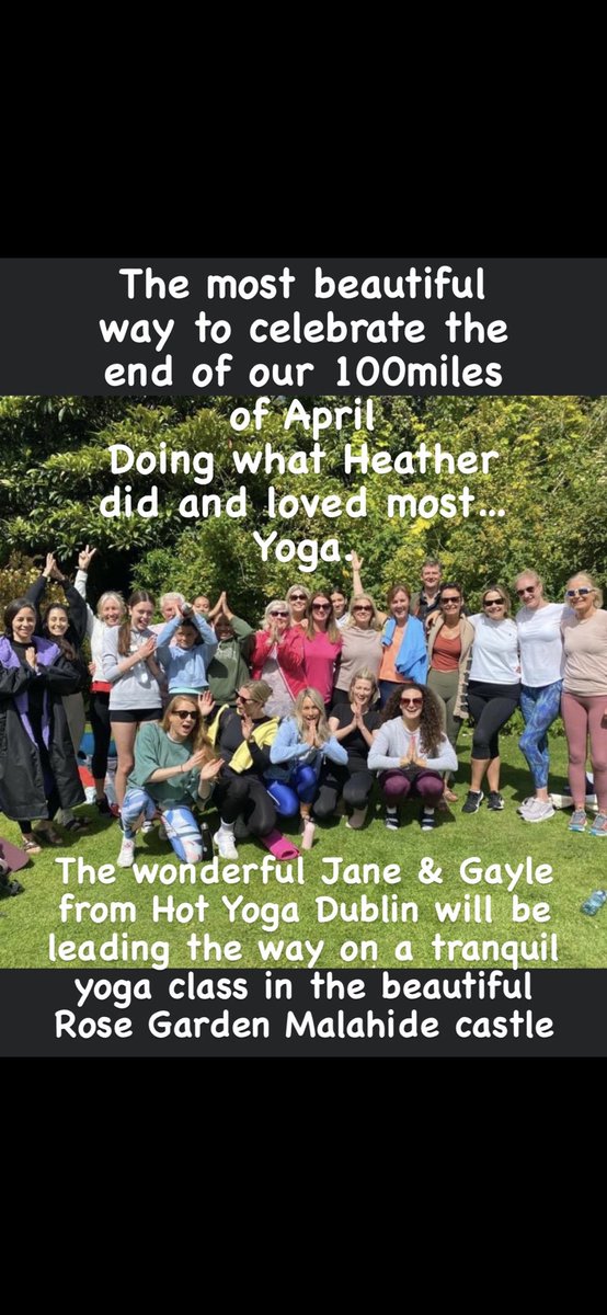 In honour of my beautiful best friend Heather💜 see here for Heather’s story materfoundation.ie/mater-stories/… help support to fulfil Heather’s wishes & raise the awareness of bowel cancer, see @IEColonCancer Plus a beautiful end to our 100miles of April challenge hotyogadublin.ie/workshops-trai…