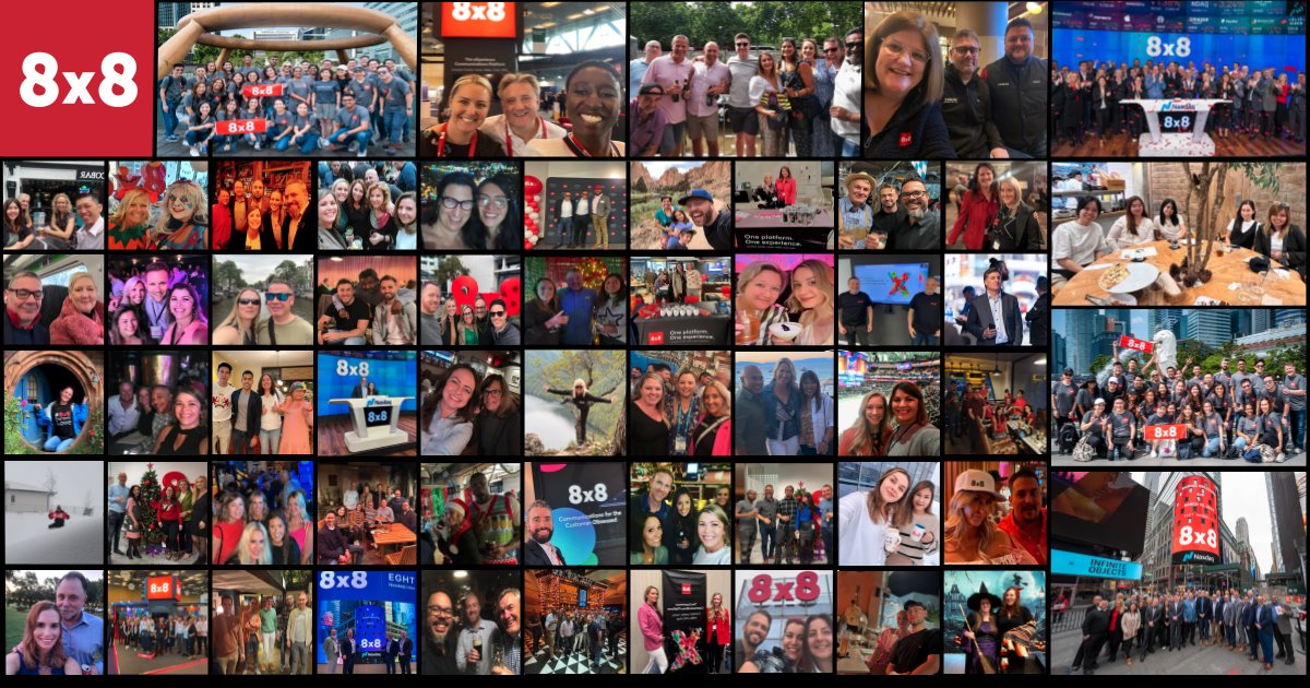 8x8's tweet photo. That's a wrap on #8x8GKO, our internal global kickoff event. Take a look at some of our collaborative customer-obsessed #TEAM8s. β€΅οΈ We're feeling energized and prepared for FY24 and #thenexthorizon!
#lifeat8x8 #CCaaS #UCaaS #XCaaS #customerobsessedcommunications https://t.co/3eaAgJq5Al