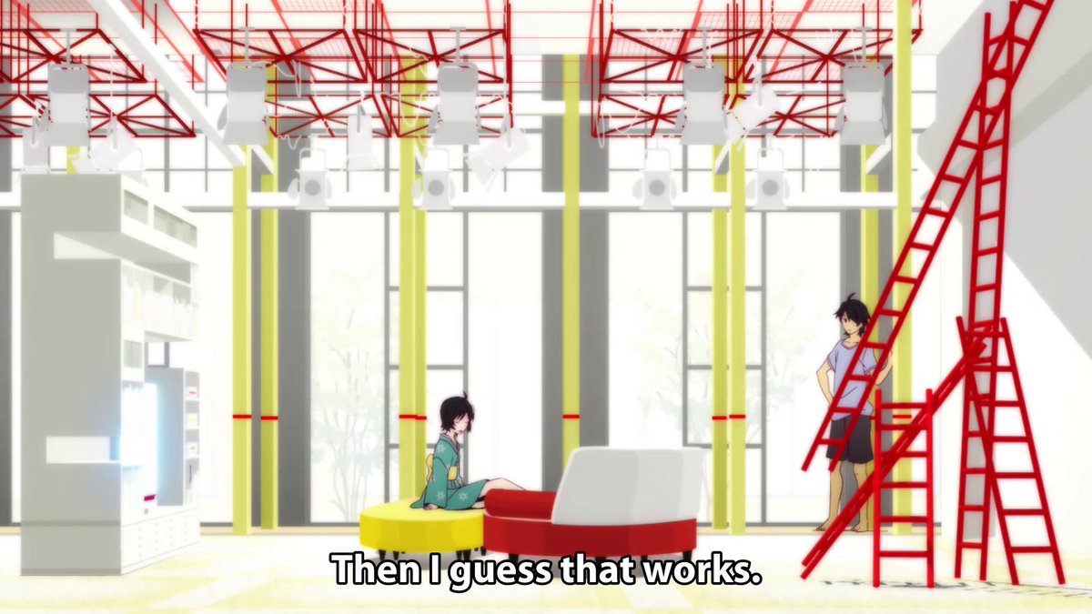 gatari_lines's tweet image. Nisemonogatari Episode 1:
Then I guess that works.