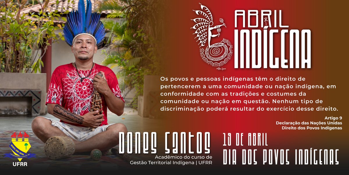 O acadêmico de Gestão Territorial Indígena Dones Santos mostra a potência dos povos originários na nossa homenagem ao Abril Indígena. Dones é artesão e promove sua arte em pinturas corporais e colares, que mostram sua cultura.

#UFRR2023 #AbrilIndígena #Amazônia