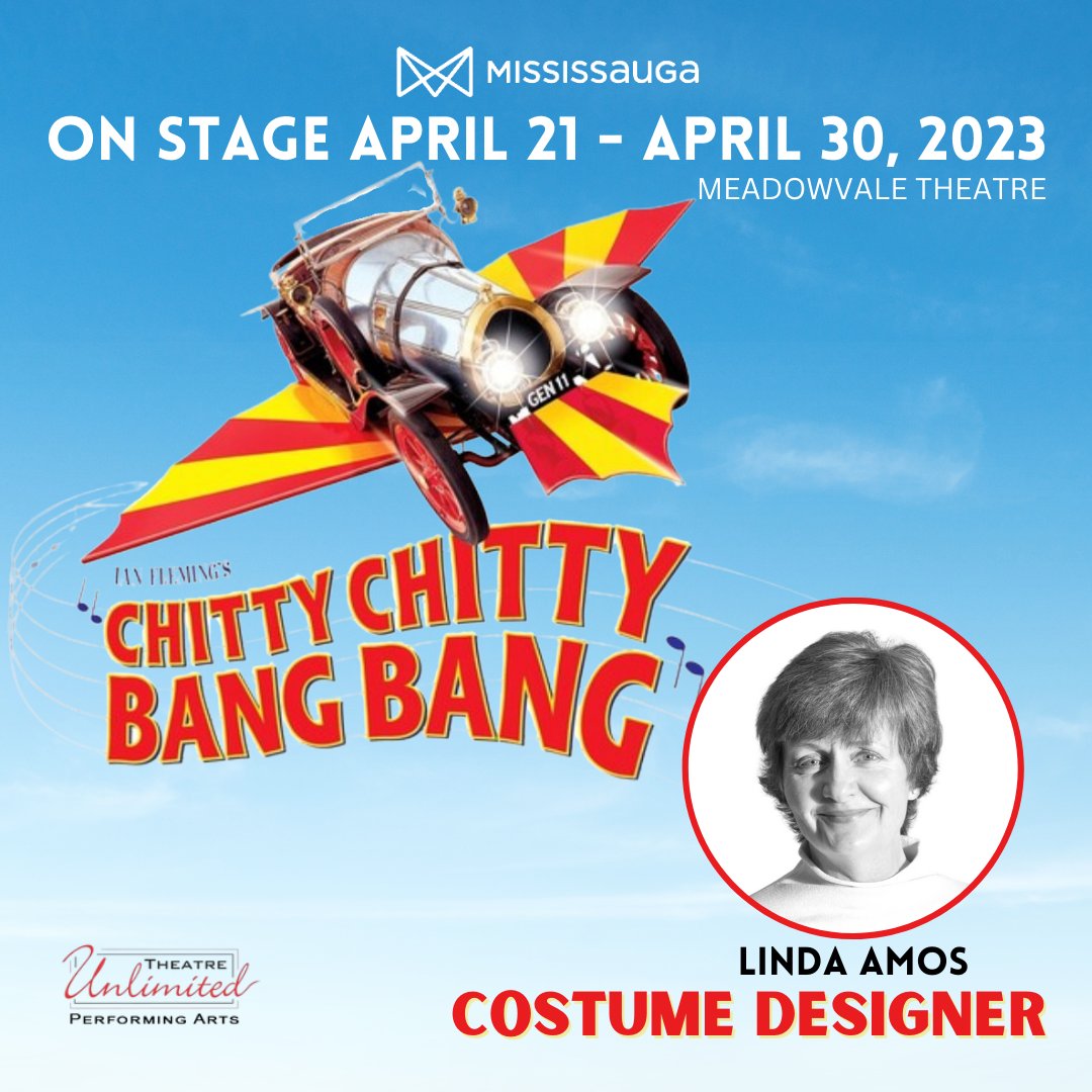 🎭 Crew Spotlight: Linda Amos - Costume Designer | "Linda's participation of 18 years began 18 yeas a parent of a young performer.  Helping  out while her daughter performed"
Join us at the Meadowvale Theatre, Mississauga | April 21 - 30, 2023 » 
🎟 Tickets »