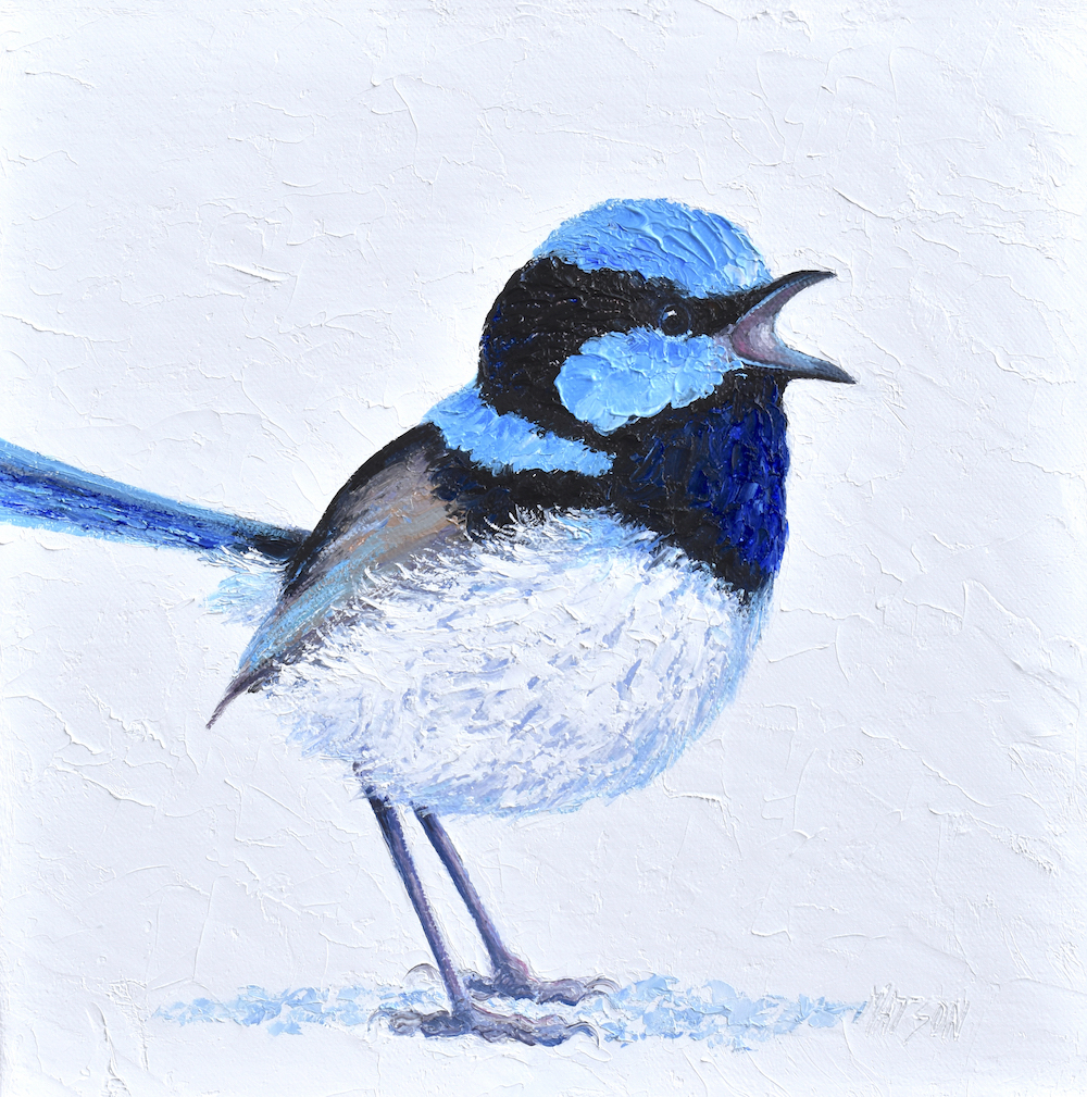 JanMatsonArt's tweet photo. I Don't Need a Reason to Sing - Superb Fairy Wren ๐ฆ
https://t.co/xMBt1aXbru
New textured oil painting on stretched canvas.
#fairywren #artist #painting #art #janmatson #giftideas #mothersday #BirdsOfTwitter #ArtistOnTwitter #birdart #Australiannativebirds https://t.co/ZTHpCImZ97