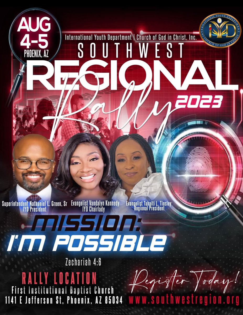 official_iydswr's tweet photo. I’M POSSIBLE!!! Everything I touch, dream and envision is possible!!!

Every Southwest Region youth, young adult and youth leader, the Rally is HERE!! This year we’re making sure you WALK in the POSSIBILITIES of God in EVERY area of your life!! Don’t miss this EXPLOSIVE moment! https://t.co/cbPMyJT4sU