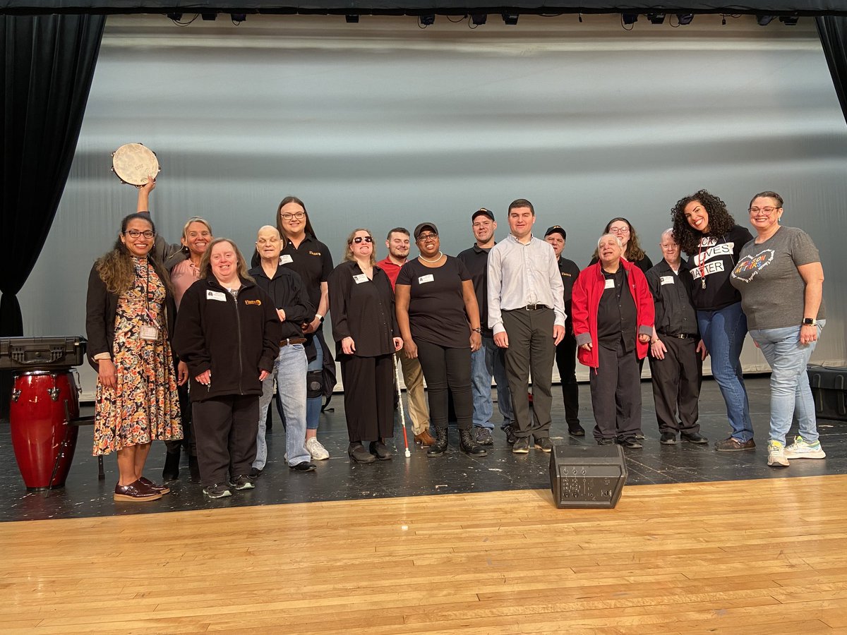 EmilyTashjian's tweet photo. Flame the Band, a band made up entirely of musicians with varying disabilities, put on the best performance for us today! Thanks to everyone who helped put it together! Absolutely amazing! @KathleenWylie1 @Kira_Vasconez @MrDennisGreen https://t.co/o01qeizxDK