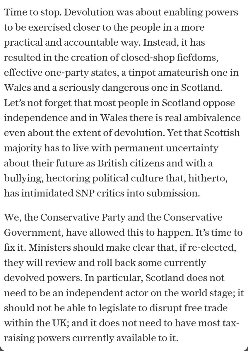 DavidGHFrost's tweet photo. My @Telegraph column tonight.
The SNPโs implosion is a chance to put failing devolution into reverse.
"In its misgovernment and its control-freakery, the SNP has sown the wind and, let us hope, will now reap the political whirlwind."
https://t.co/jSGuk57BNr https://t.co/I3X8ISCxYV