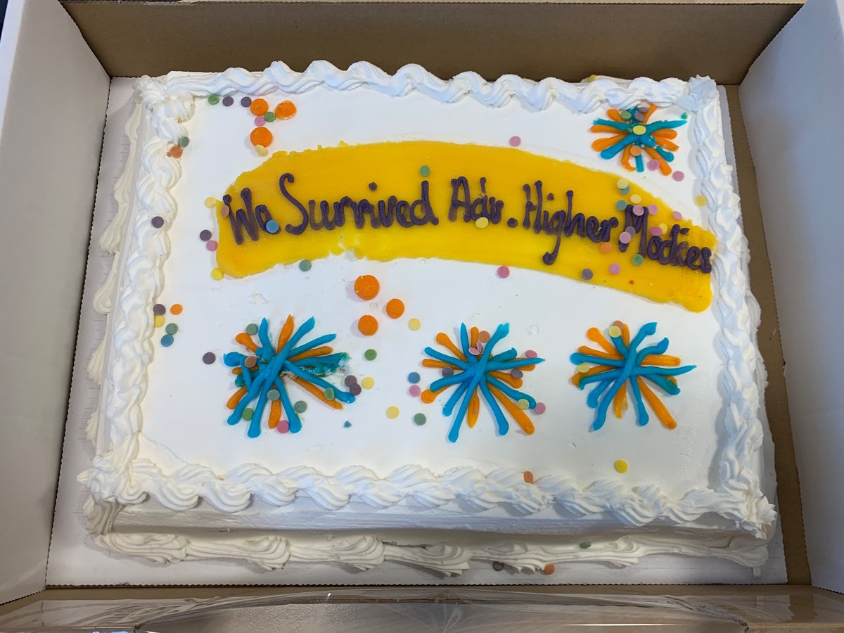 And just like that, Adv. Higher Modies is completed (minus the exam) with pizza, cake &amp; one last <a href="/taylorswift13/">Taylor Swift</a> sing along! I have saw this lot develop from little S2s to S6s, who are ready to take on the world and face their new challenges- I couldn’t be prouder 💕 @ChrystonHum