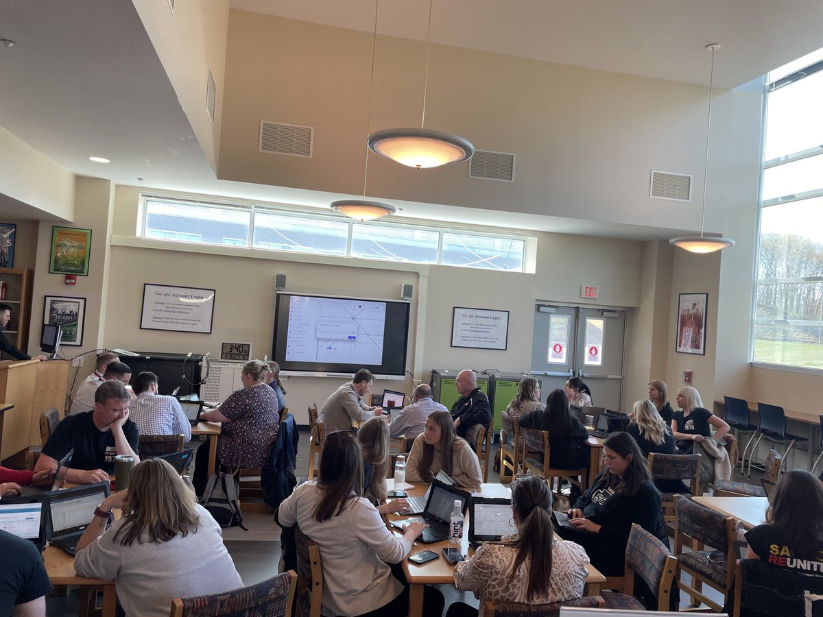 East and North Math teachers together for GeoGebra training. Thank you Steven Silversti! ⁦<a href="/SachemHSNorth/">Principal Larson</a>⁩ ⁦<a href="/DrKennedyMath/">Scott J Kennedy</a>⁩