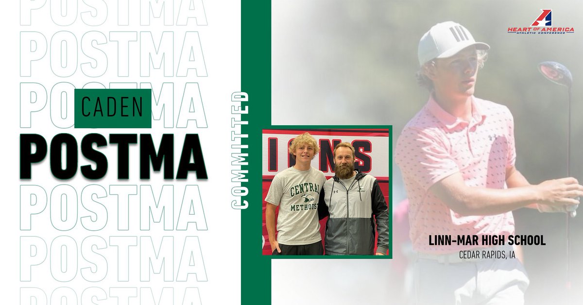 🦅COMMITTED 🦅 From Linn - Mar High School, Caden Postma (Cedar Rapids, IA). Welcome to the team Caden! <a href="/LMHS_Athletics/">Linn-Mar Athletics</a> <a href="/IHSAA/">IHSAA</a> <a href="/IowaGolfAssn/">Iowa Golf Assn</a> <a href="/cmueagles/">Central Methodist Athletics</a> <a href="/cmuniv/">Central Methodist University</a> #CentralVictory