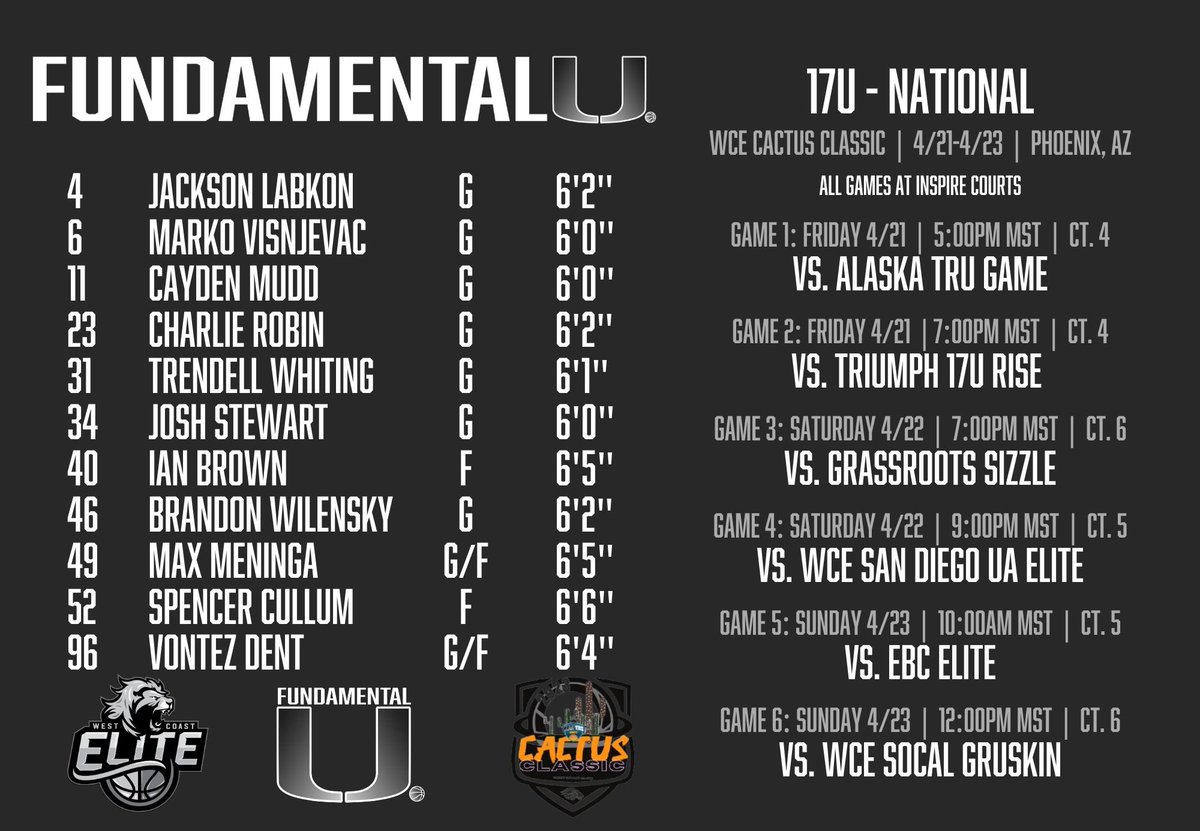 Coach_Kurz's tweet photo. 17U - National is ready to hit the road for the live period!! Pumped to head to Phoenix, AZ for the @WCEBball Cactus Classic. First game is Friday Night! @mikeweinstein55 @FundamentalUA @CoachNorcia #FUBABY https://t.co/1whsgi5ZuA
