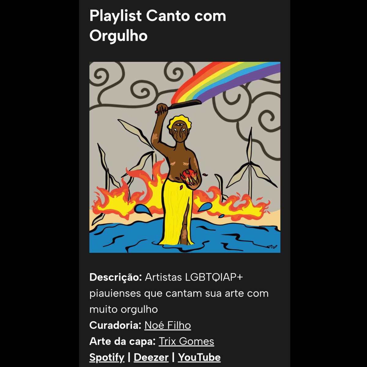 nboyola's tweet photo. No início deste ano, @noerhfilho me aparece com a proposta para ilustrar uma das playlists do @GeleiaTotal . Ainda não havia nomeado a ilustração, mas seguirei com o nome que noé deu a playlist, mas acrescento um mar: "canto (do mar) com orgulho". 

https://t.co/5tJ9tHp01F https://t.co/eLsn0oW8UO