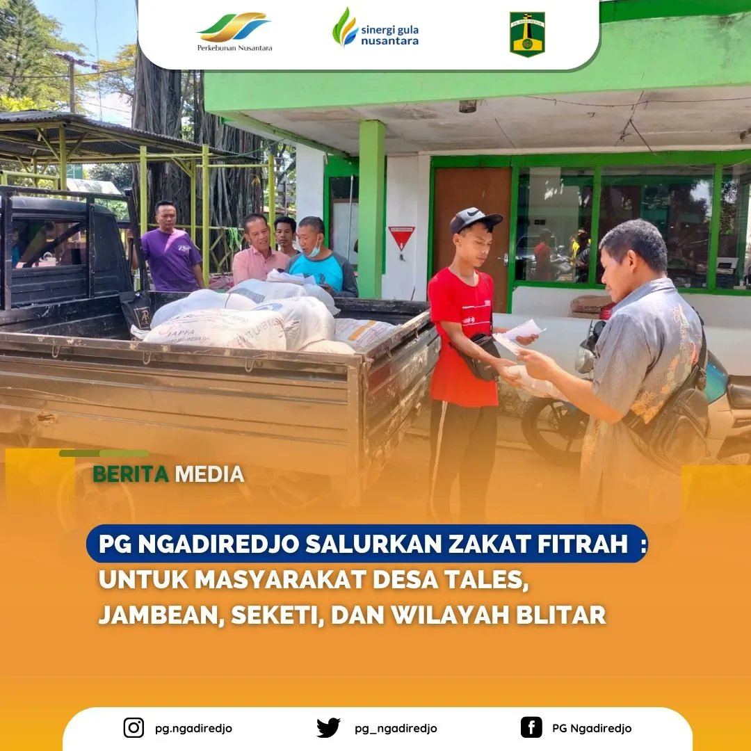 pg_ngadiredjo's tweet photo. Kemarin telah tersalurkan zakat fitrah dari seluruh Karyawan PG Ngadiredjo kepada warga disekitar Jambean, Seketi, Jambean &amp; warga wilayah Blitar yang di bagikan langsung oleh perwakilan Manajemen. https://t.co/pqhOAZpLce