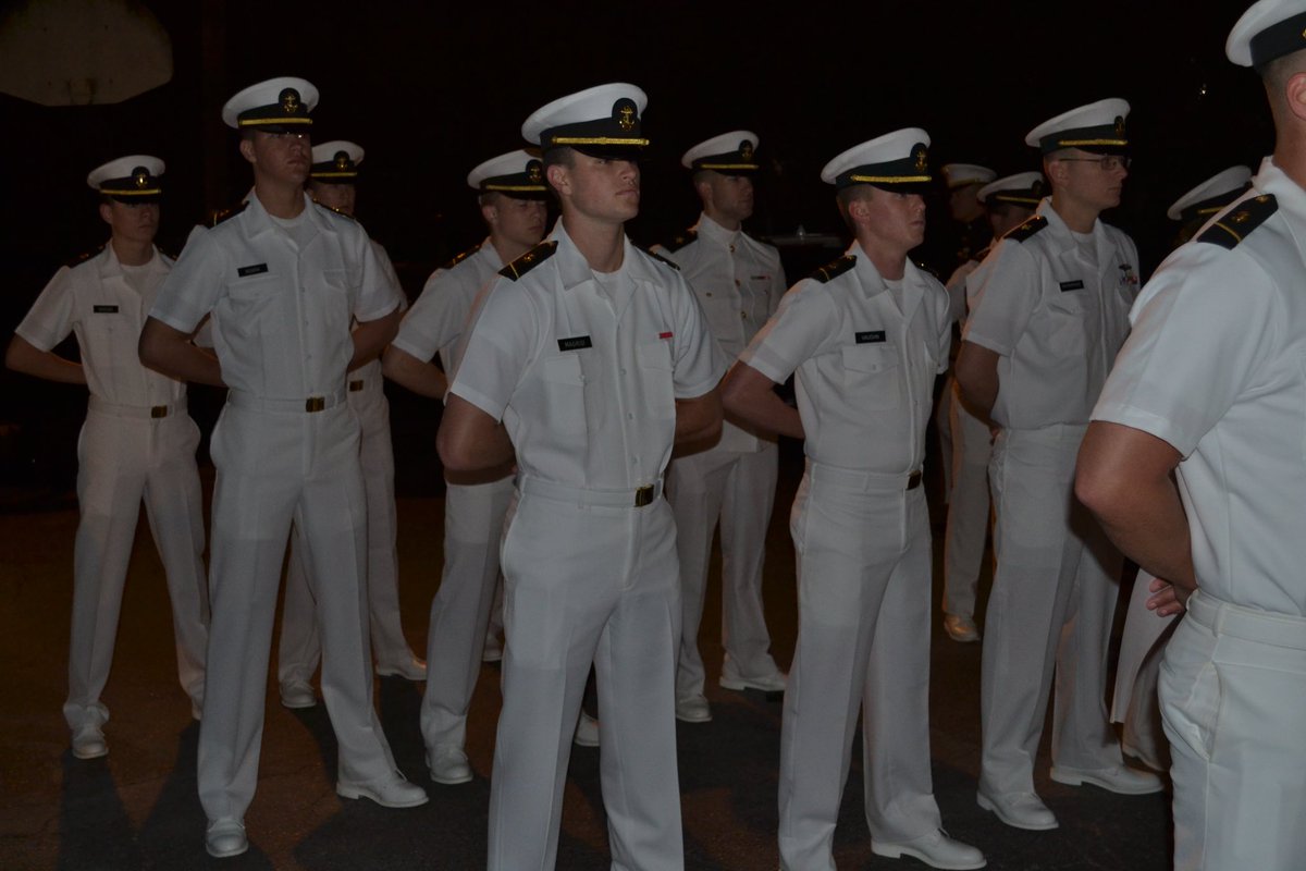 UofSCNROTC's tweet photo. On Tuesday April 11th, the Battalion conducted our final uniform inspection of the year with the annual dress whites' inspection in preparation for commissioning. Our Midshipmen looked great, and we are excited to see our 1/Cs in their service dress whites/blues in a few weeks! https://t.co/nbK2VYX8ow