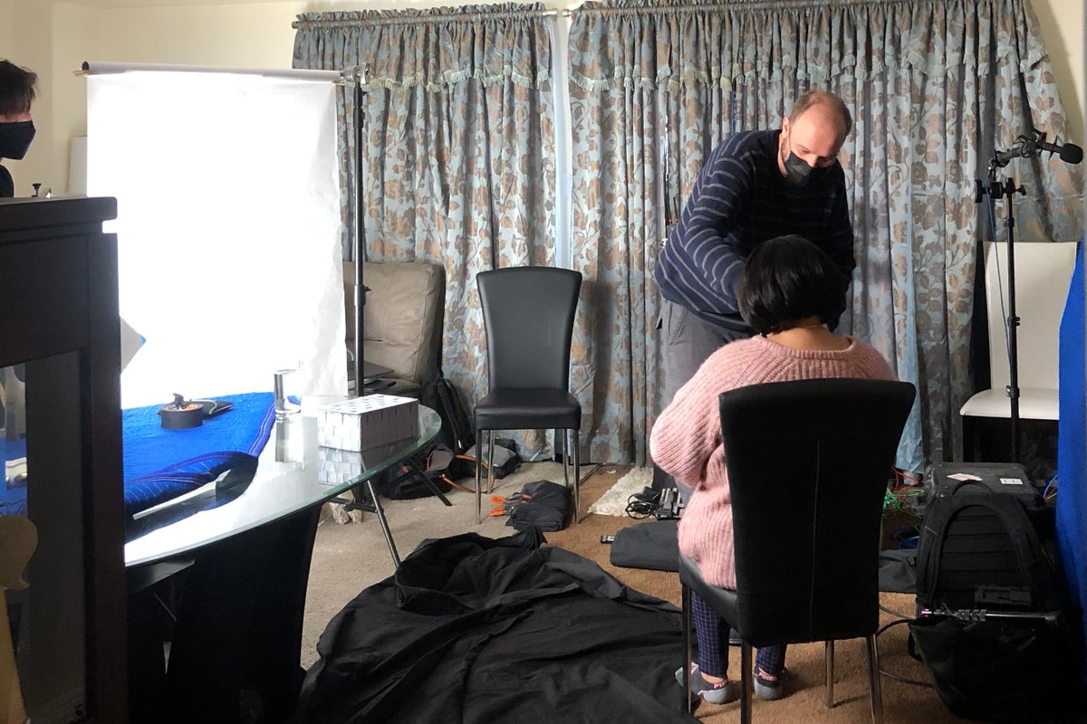 FFFilms_'s tweet photo. Our doc crew was small but mighty! Meet 3 of our key team behind the scenes of #Cynara: @ChristianBielz - our cinematographer, Dave Draper - our sound operator; and Dina Attalla - our first assistant camera. Photo Credit (Christian and Dina): @kenyajade. https://t.co/l4A4f2YTUR