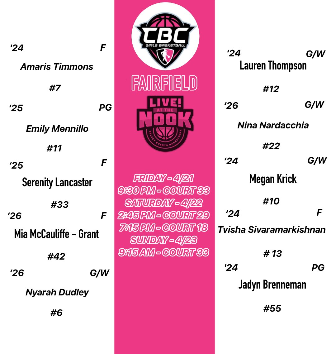 girlscbc's tweet photo. Live Period!! Coaches We Will Be At The Nook! 🔥🔥🏀🏀@SelectEventsBB https://t.co/m6bECGxY5N