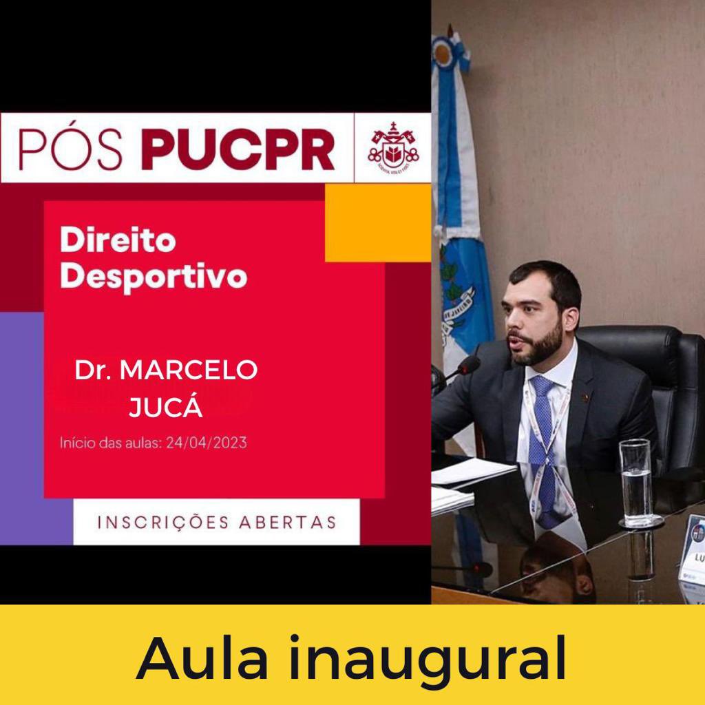 marcelobjuca's tweet photo. Lisonjeado e feliz demais pelo convite da @PUCPRoficial para ministrar a aula inaugural de sua pós graduação em Direito Desportivo. https://t.co/01ZSXPdhXx
