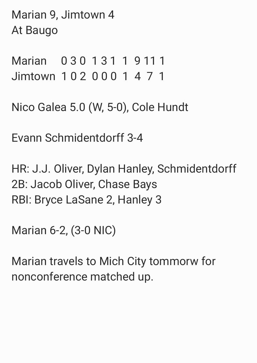 Marian Baseball tweet media