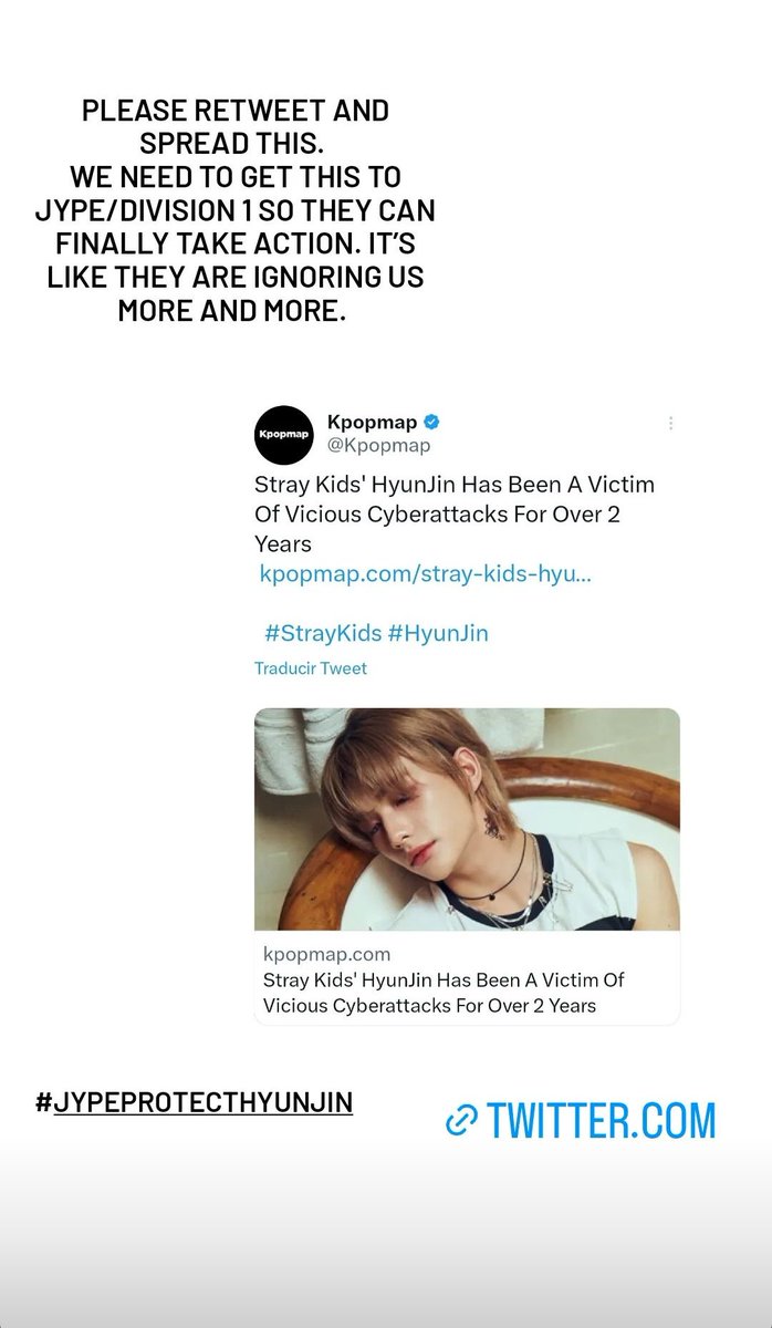 HyunSeobgirl's tweet photo. ‼️ Esto está llegando muy lejos, después de todo este dolor enterarme de esto es un horror. El acoso a Hyunjin por los haters llegó a tanto que incluso por BUBBLE recibió fotos y mensajes abusivos y horribles, cuáles puede llegar a ver. 
#JypeProtectHyunjin #JYPEProtectStrayKids https://t.co/6tDREIKgfd