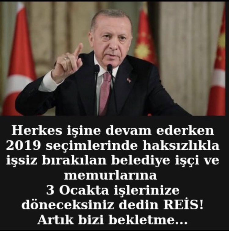 Seçimden önce Haksız yere işten çıkarılan kamu personellerinin sesini duymazsanız onlarda sizin sesinizi sandıkta duymayacak. Aileleri eşleri dostları ile birlikte ortalama 1 milyon oy. #İstenCikarilanPersoneleSahipcik
<a href="/Akparti/">AK Parti</a> <a href="/akpartiistanbul/">AK Parti İstanbul</a> <a href="/RTErdogan/">Recep Tayyip Erdoğan</a> <a href="/osmannnurika/">Osman Nuri Kabaktepe</a>
