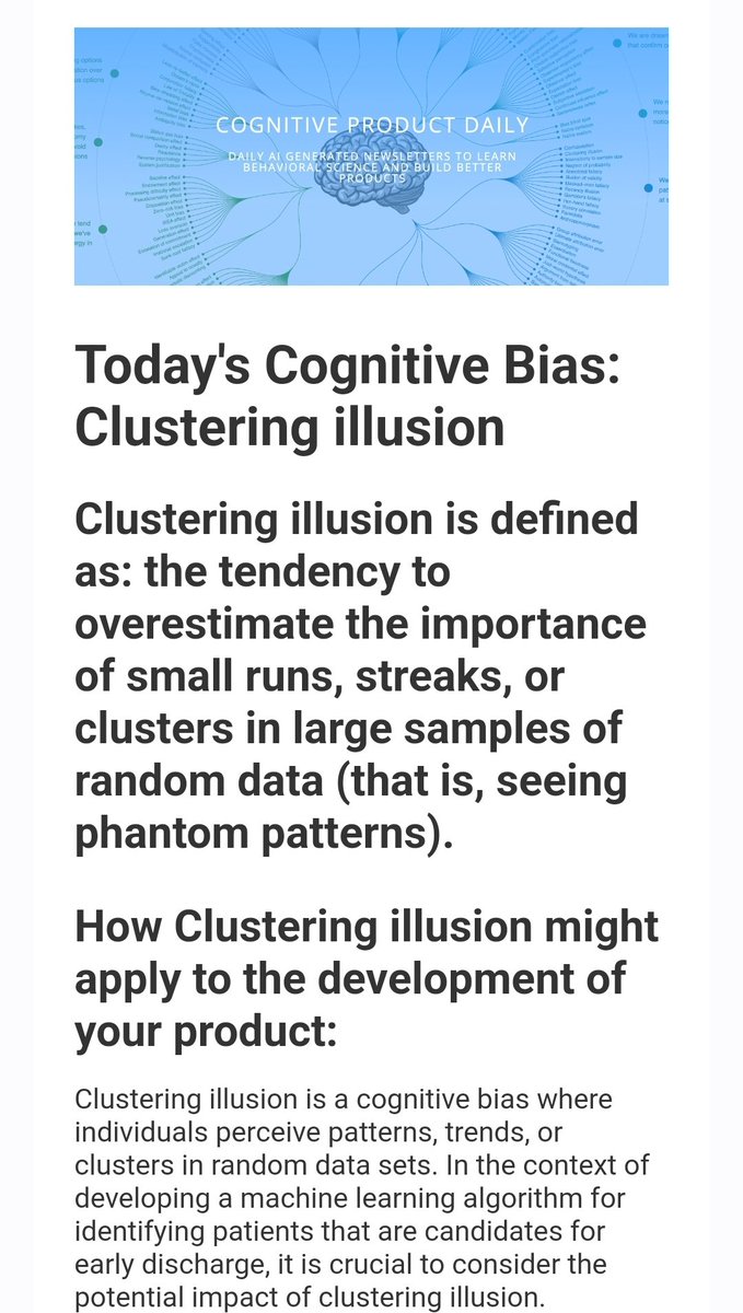 BlackburnJace's tweet image. Most #Product Managers interested in #BehaviorDesign are not taking full advantage of custom AI tools 🧠

Check out #CognitiveProductDaily below to get started with daily #GPT4 generated emails for your Product. 

bit.ly/CogProd