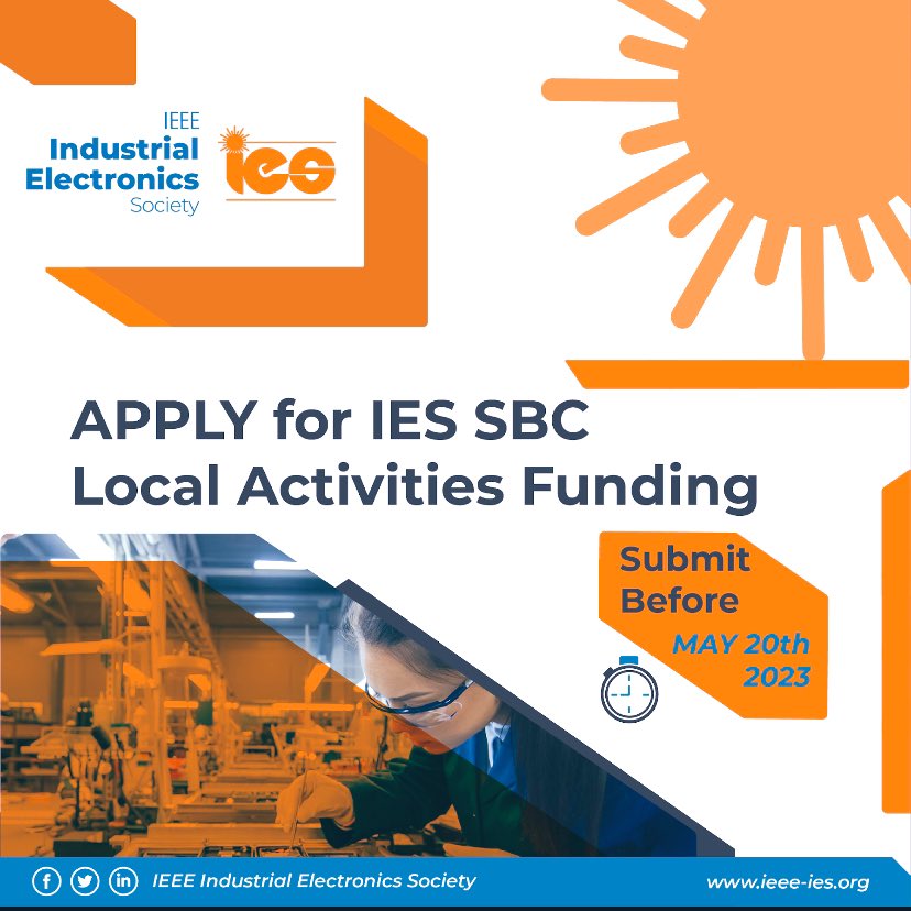 Submit your application before 𝟮𝟬𝘁𝗵 𝗼𝗳 𝗠𝗮𝘆 𝟮𝟬𝟮𝟯 through: ieee-ies.org.