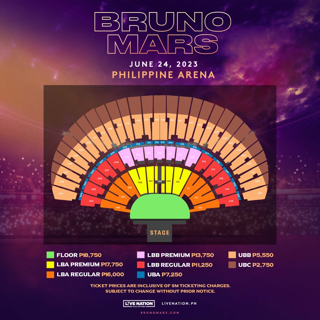 livenationph's tweet photo. Hooligans! Guess who's back again? Put on your dancing shoes and get ready to dance and sing along with Bruno Mars on June 24 at the Philippine Arena!

LNPH Presale April 27, 10AM - 11:59PM 
General sale April 28, 12PM  

More info at https://t.co/W363tvuBcH.

#BrunoMarsInPH https://t.co/4jw1IWwkv6