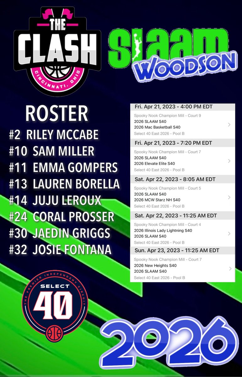We’re <a href="/Riley_McCabe22/">Riley McCabe</a> days away from The Clash/Select 40 Rd 1 in Cincinnati! Looking forward to a great weekend with <a href="/SelectEventsBB/">Select Events Basketball</a>