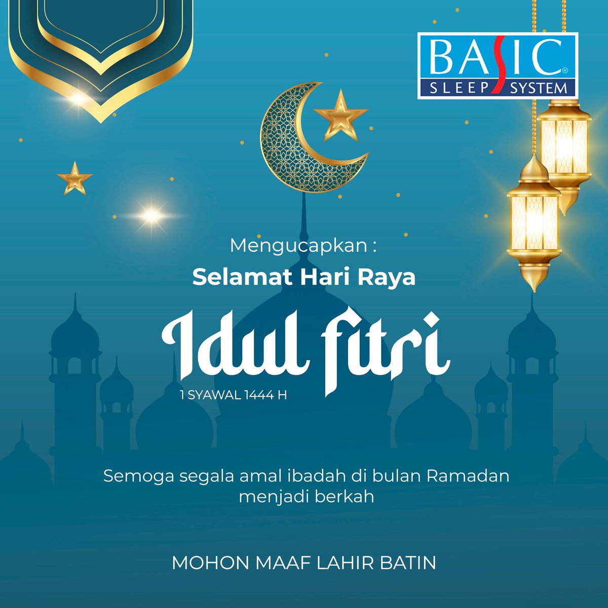 BasicSpringbed's tweet photo. Semoga segala amal ibadah di bulan Ramadan menjadi berkah. Mohon Maaf Lahir Batin #lebaran #idulfitri #basic #basicspringbed #sleepsystem #kasur #springbed #backtobasic https://t.co/gHme907SV5