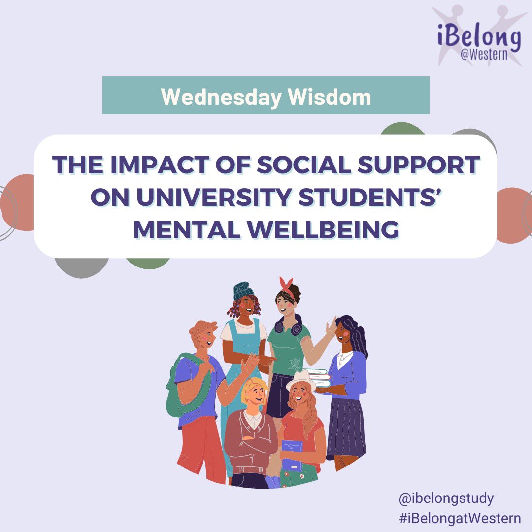 iBelongStudy's tweet photo. Having a strong support network can help students navigate the challenges of university more effectively. This week’s “Wednesday Wisdom” post explores the impact of social support on university students’ mental wellbeing. https://t.co/NwPmwocT5C