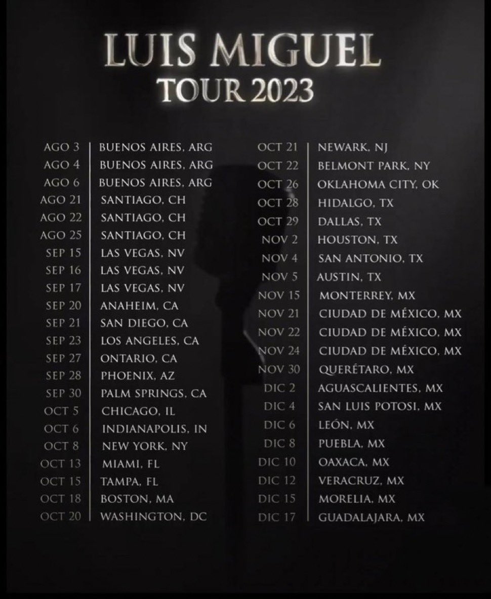 waraptv's tweet photo. Luis Miguel Tour 2023 ☀️ https://t.co/2ktheI9aux