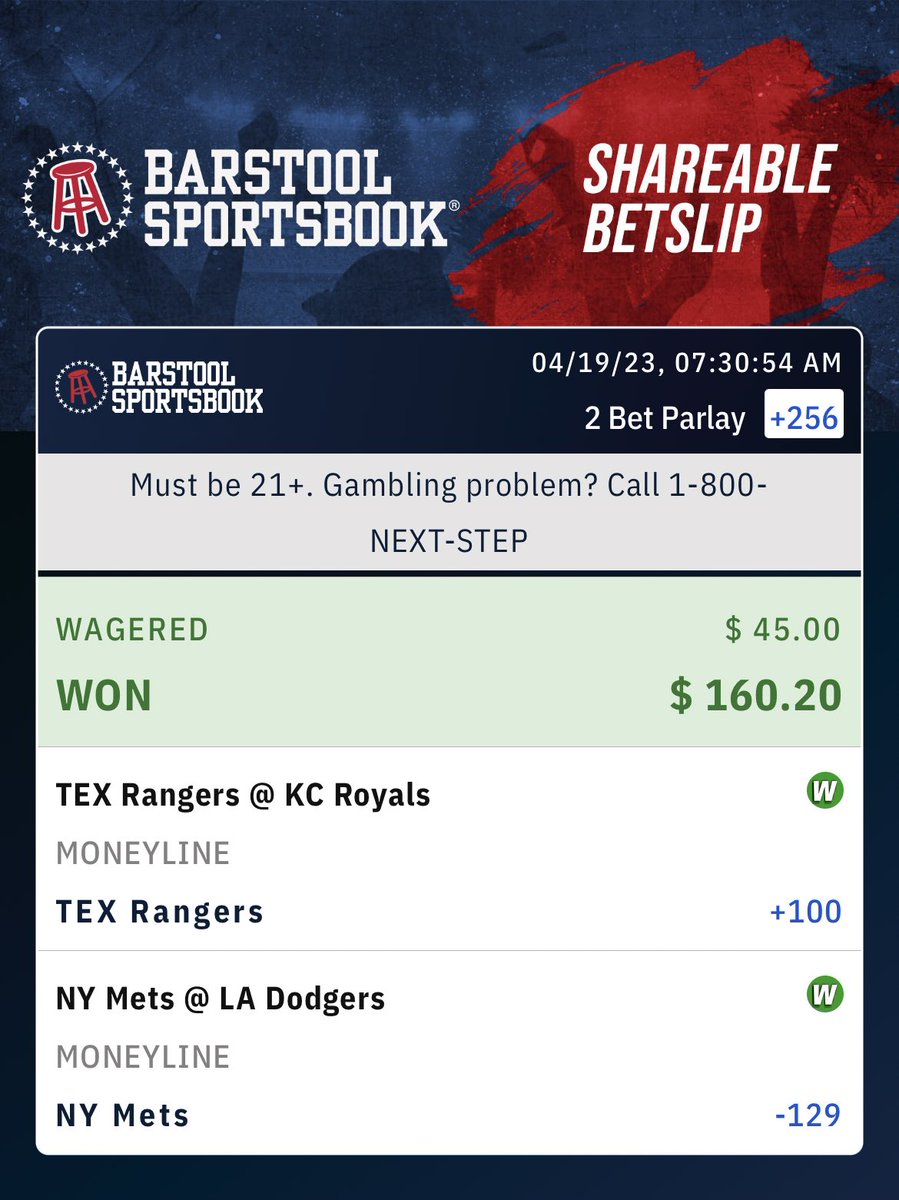 #BarstoolSportsbook Bamm!!! Thanks ⁦@MoodyMacTV⁩ and the ⁦@BarstoolMintzy⁩ for the play today!!  barstoolsportsbook.com/bets