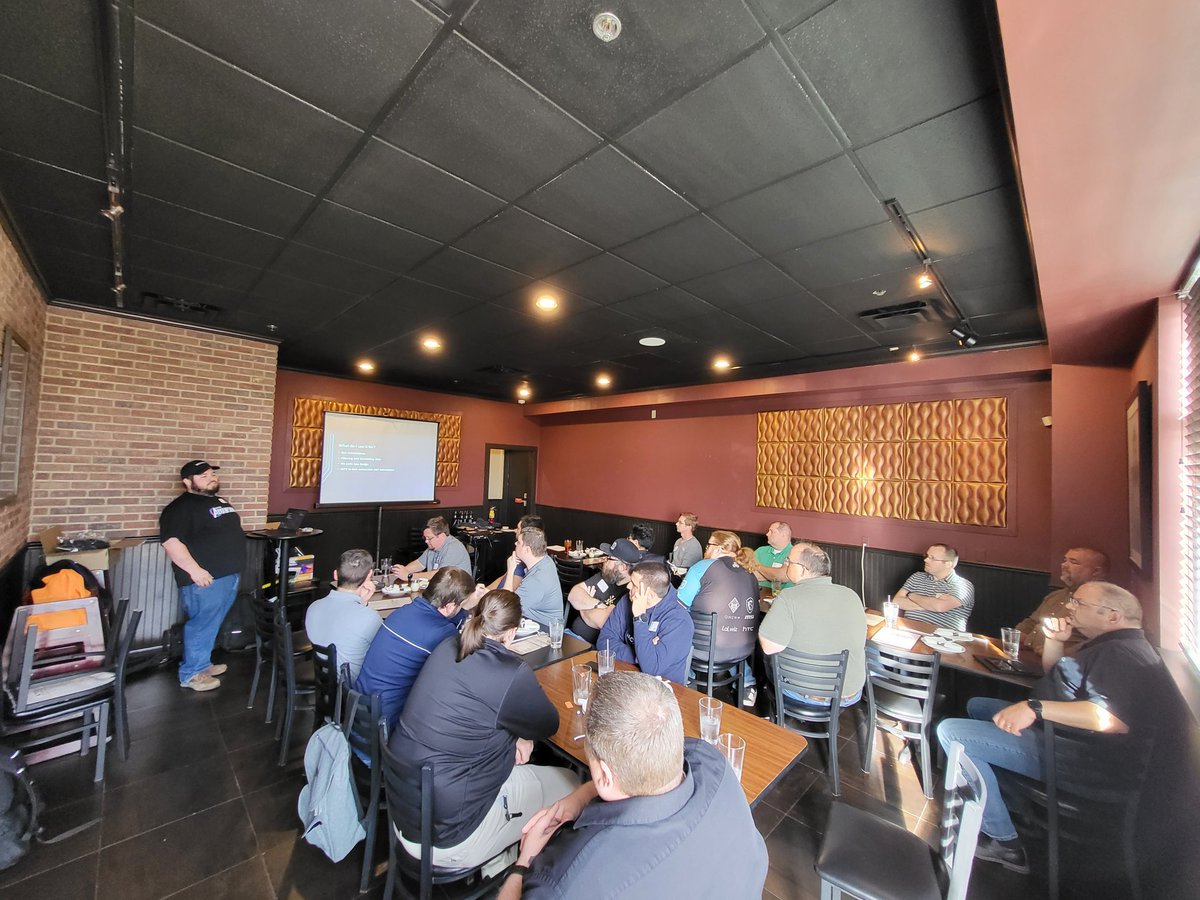 FortWayneVMUG's tweet photo. Great turnout at the Fort Wayne VMUG tonight! @JustinBrant93 is currently presenting on n8n!

Thank you @xentegra and @HYCUInc for sponsoring.

#vmug #vexpert #automation #vmware #n8n #xentegra #hycu https://t.co/9hFmhF34Rx