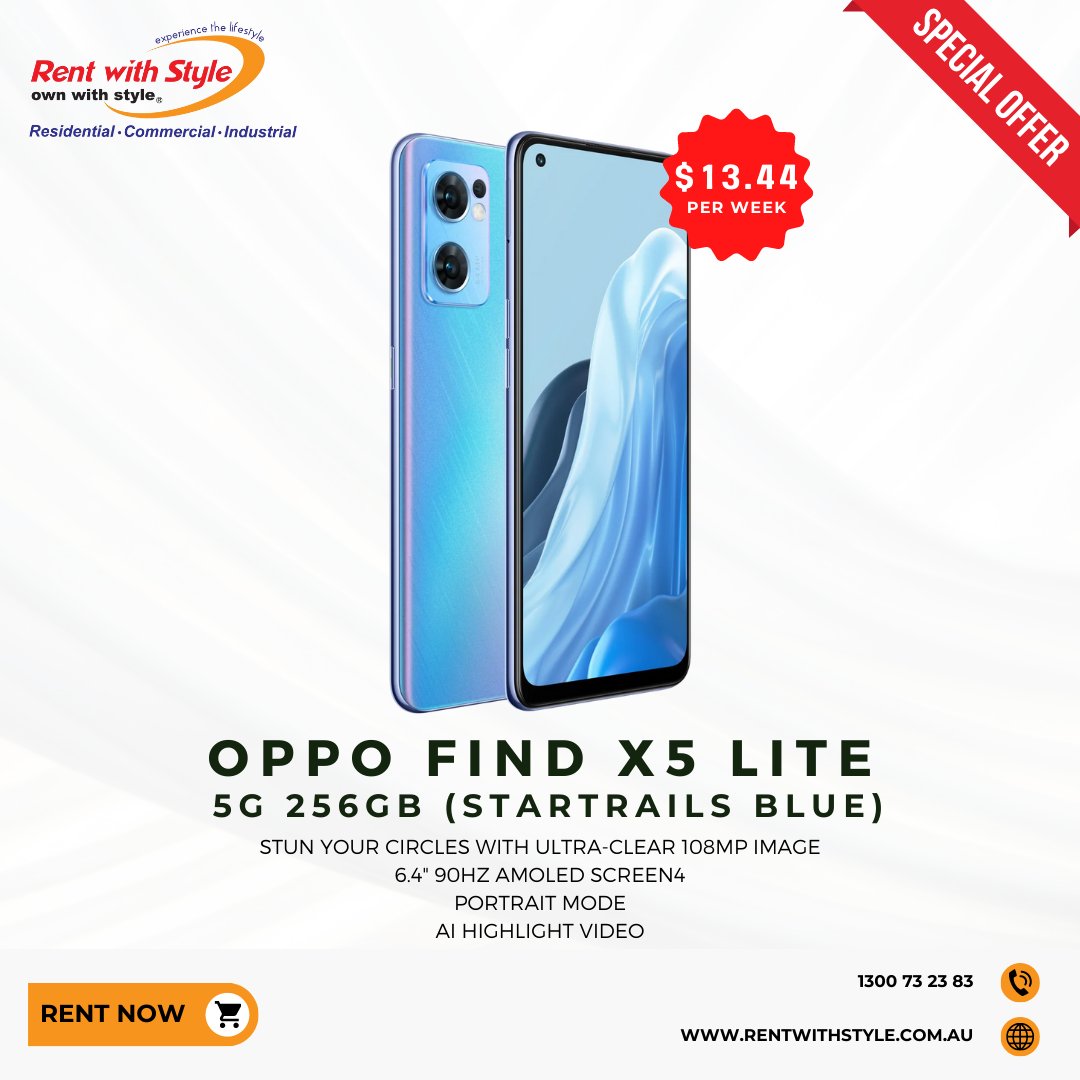 _rentwithstyle's tweet photo. For further information, visit our website, link in our bio, or contact us at 1300 73 23 83

#rentwithstyle #rentalappliances #leasingproducts #Oppo #oppophotography #OppoPhone #oppophones #oppofindx #oppofindx5pro #OPPOFindX5 #oppofindx5 #OPPOFindX5Pro #oppofindx5lite #OPPOFindX https://t.co/uS7k1QODz8