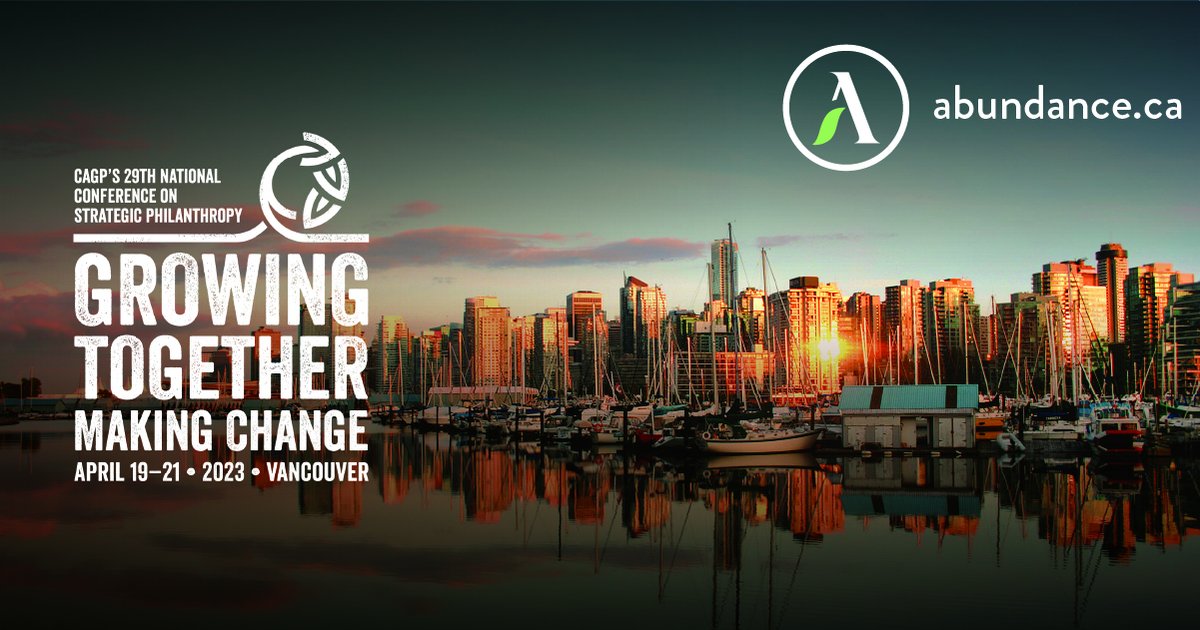 AbundanceCan's tweet photo. Abundance Canada is honoured to be a Gold Sponsor at the 2023 CAGP Conference being held in Vancouver later this week.
#CAGP23
#GiftPlanning
#GenerosityChangesEverything https://t.co/836FEPj9Qt