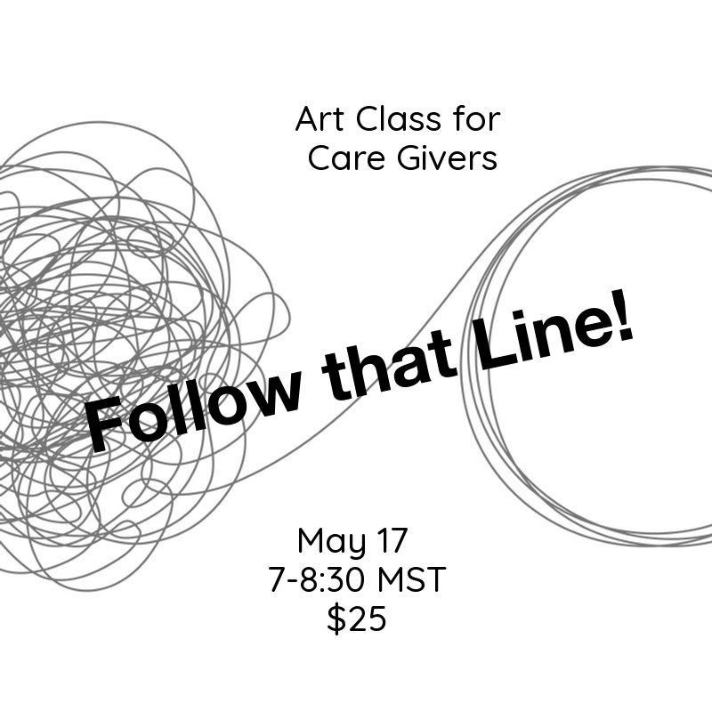 PShiftContact's tweet photo. Art class for caregivers, parents and people living with a disability! Interactive online class. 
Image: Messy line art connects to a circle drawing going from chaos to order. Text reads Art Class for Care Givers, Follow that Line! May 17 7-7:30MST $25
https://t.co/ROMyo4uChB https://t.co/KK56nAPhi0