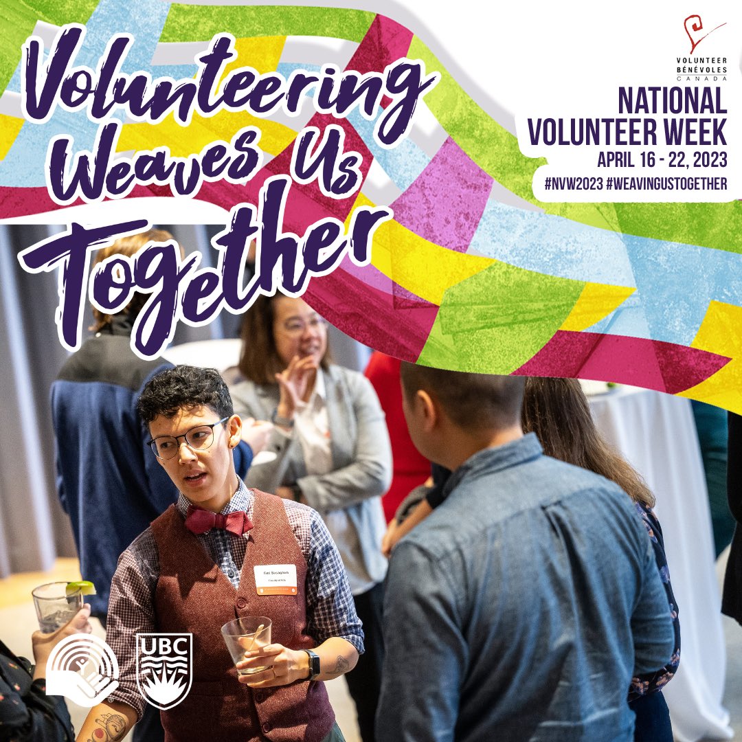 UBCUnitedWay's tweet photo. This week, the UBC United Way Campaign is celebrating National Volunteer Week!
 
Volunteering weaves us together! During the 2022 UBC United Way Campaign over 200 volunteers came together in support of building community. 
 
#NVW2023 #WeavingUsTogether https://t.co/GD88dDU6mI