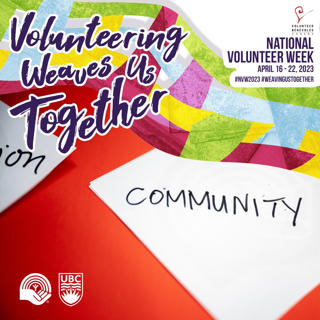 UBCUnitedWay's tweet photo. This week, the UBC United Way Campaign is celebrating National Volunteer Week!
 
Volunteering weaves us together! During the 2022 UBC United Way Campaign over 200 volunteers came together in support of building community. 
 
#NVW2023 #WeavingUsTogether https://t.co/GD88dDU6mI