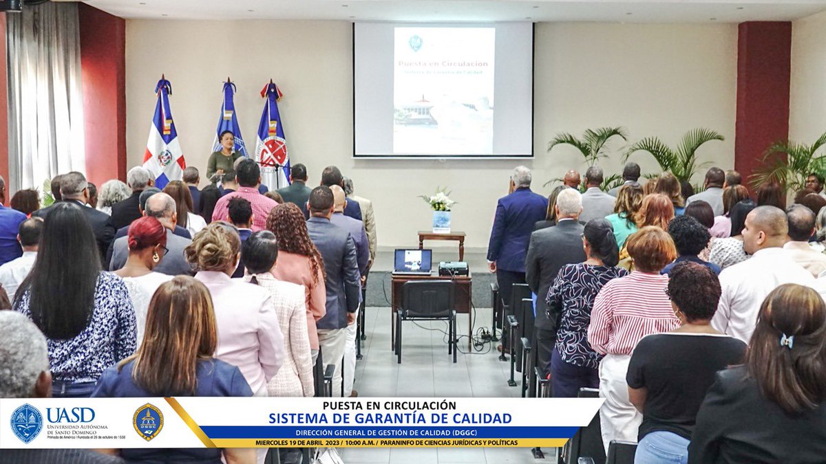 EscuelaInfUASD's tweet photo. Directora de la Escuela de Informática, Mtra. Romery Alberto participó el día de hoy, miércoles 19 de abril, junto a otros maestros de la Facultad de Ciencias y maestros en general, en la actividad de puesta en circulación del Sistema de Garantía de Calidad de la UASD. https://t.co/NzhZMCotXR